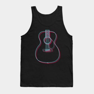 3D Concert Style Acoustic Guitar Body Outline Tank Top